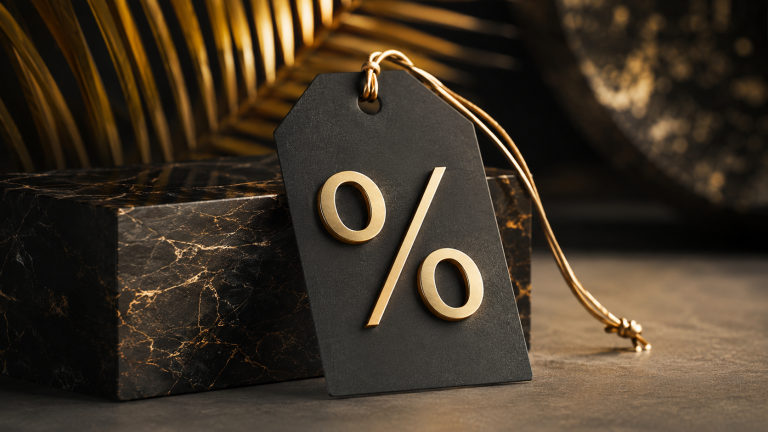 Étiquette de réduction illustrant les codes promo
